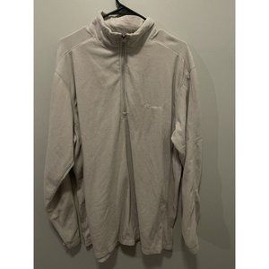 Columbia Mens Pullover 1/4 Zip Sweatshirt Long Sleeve Beige Xlarge
